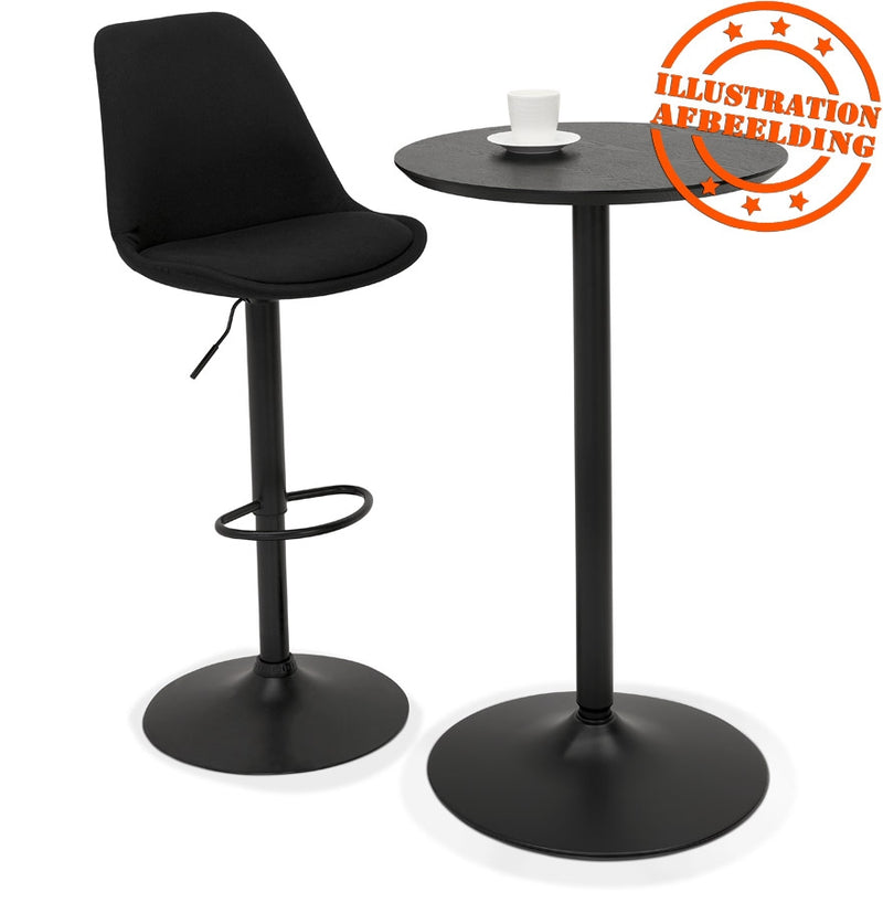 Ronde hoge tafel 'TAMAGO' van hout en zwart metaal - Ø 60 cm - Majorr