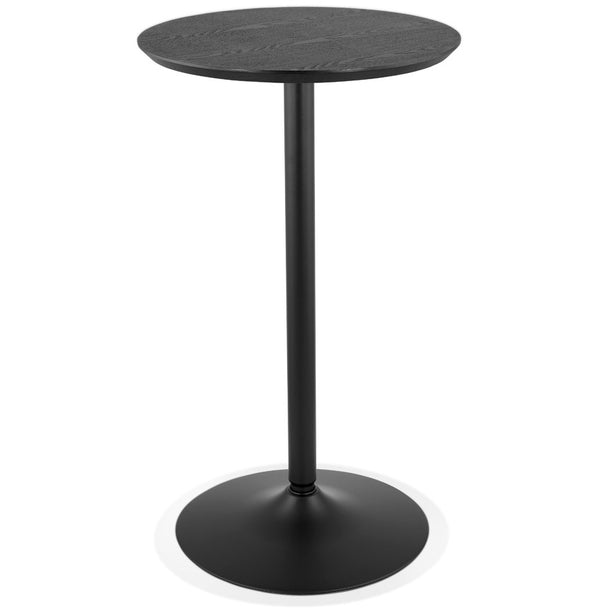 Ronde hoge tafel 'TAMAGO' van hout en zwart metaal - Ø 60 cm - Majorr