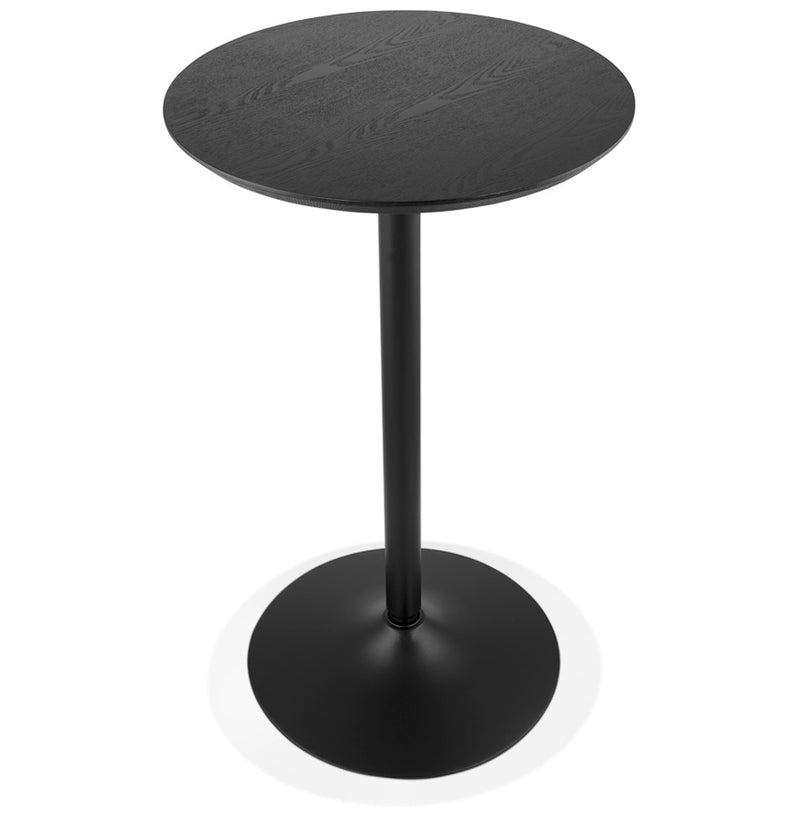 Ronde hoge tafel 'TAMAGO' van hout en zwart metaal - Ø 60 cm - Majorr