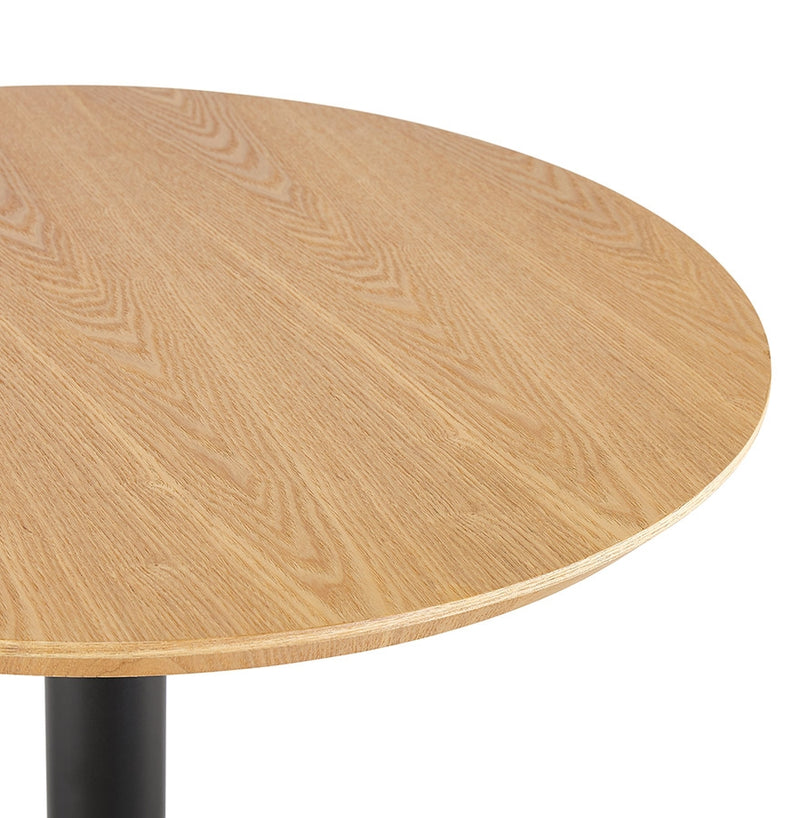 Ronde hoge tafel 'TAMAGO' van natuurlijk afgewerkt hout en zwart metaal - Ø 60 cm - Majorr