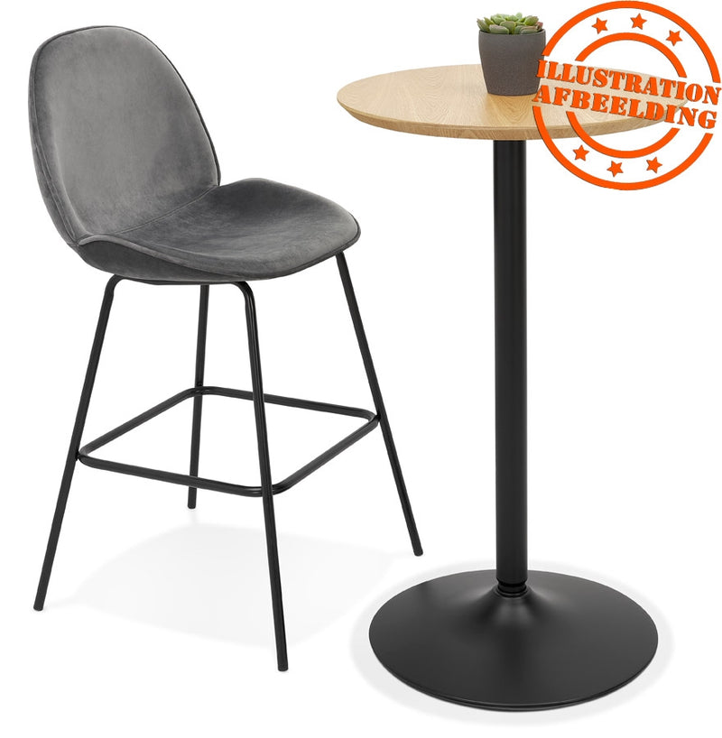 Ronde hoge tafel 'TAMAGO' van natuurlijk afgewerkt hout en zwart metaal - Ø 60 cm - Majorr