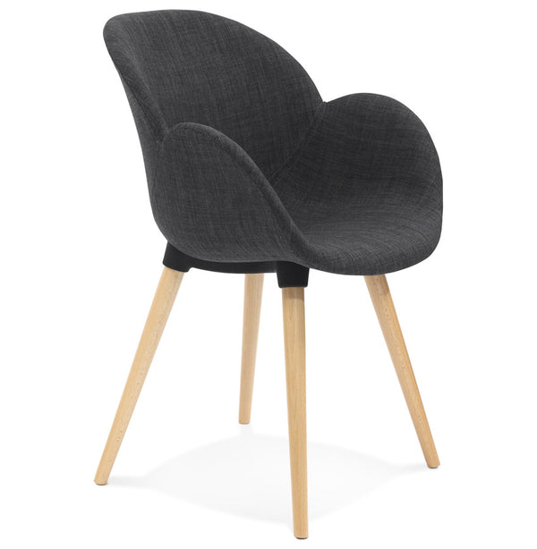 Stoel met Scandinavisch design ‘TAPIOCA' in donkergrijze stof - Majorr