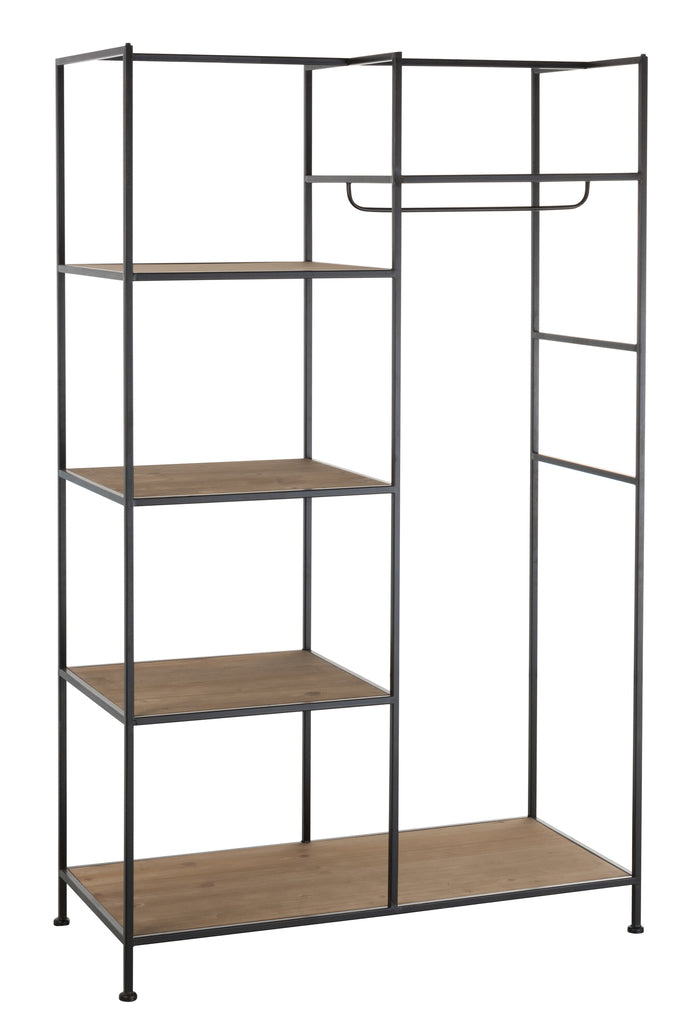 Textlel Rack Metal/Wood Black - Majorr