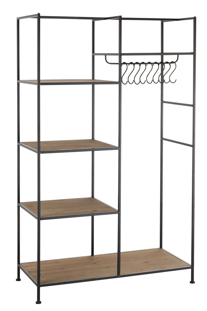 Textlel Rack Metal/Wood Black - Majorr