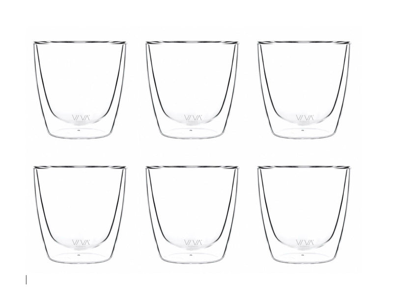 Lauren Glas Dubbelwandig 220 ml Set van 6 Stuks - Majorr