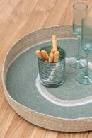 Tray Round+Circles Seagrass Green/Natural - Majorr