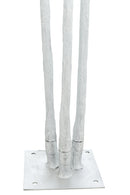 Tree Palm Leaves 3 Trunks Steel Silver Large - Majorr