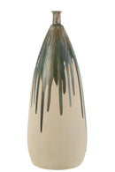 VAAS VERF KERAMIEK NATUREL/GROEN LARGE - Majorr