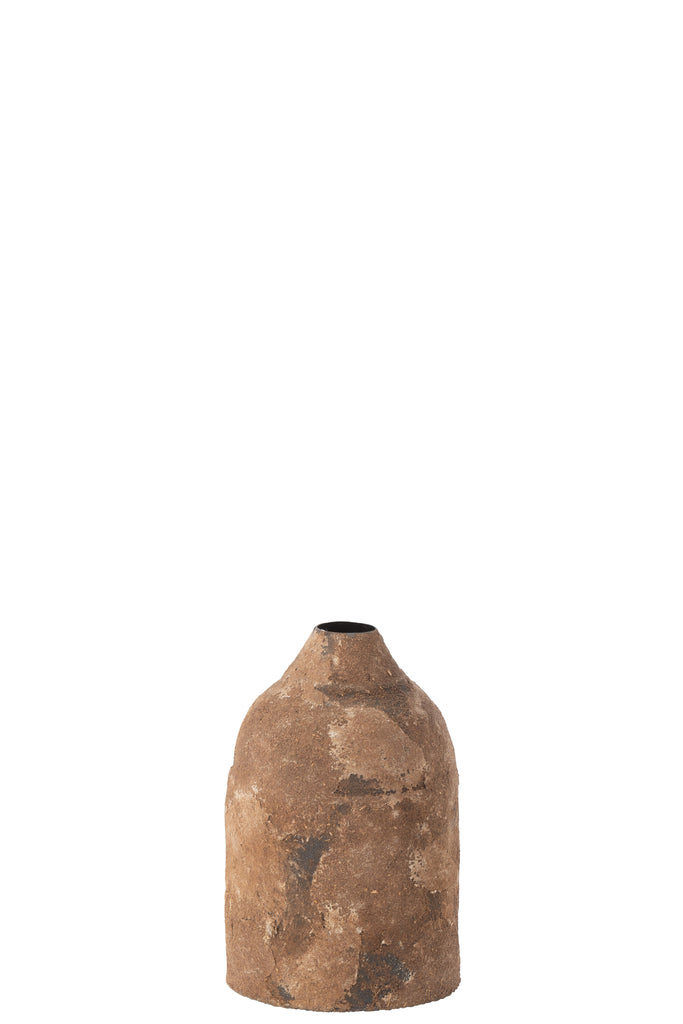 Vase Effy Rough Metal Brown - Majorr