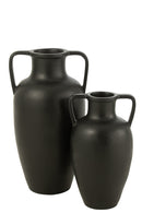 Vase 2 Arms Terracotta Black Large - Majorr
