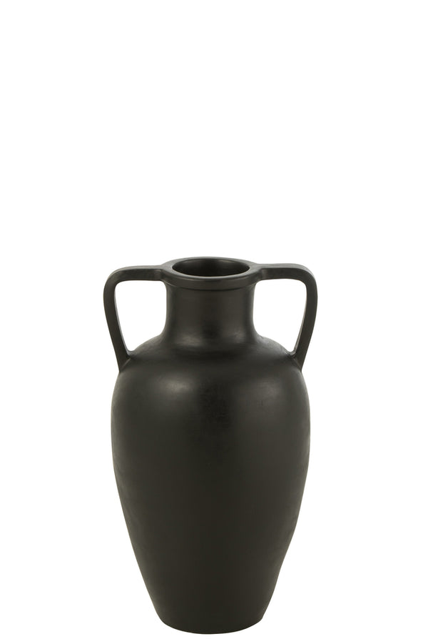 Vase 2 Arms Terracotta Black Small - Majorr