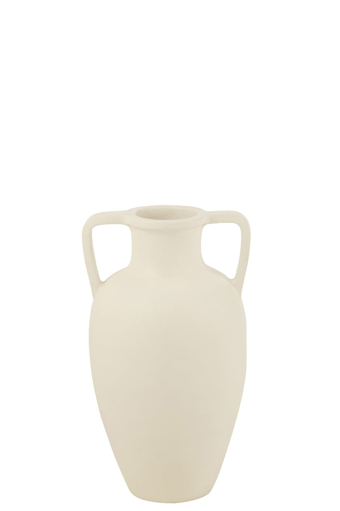 Vase 2 Arms Terracotta White Small - Majorr