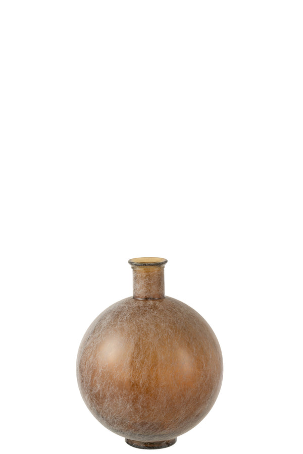 Vase Ball Glass Brown Wash - Majorr