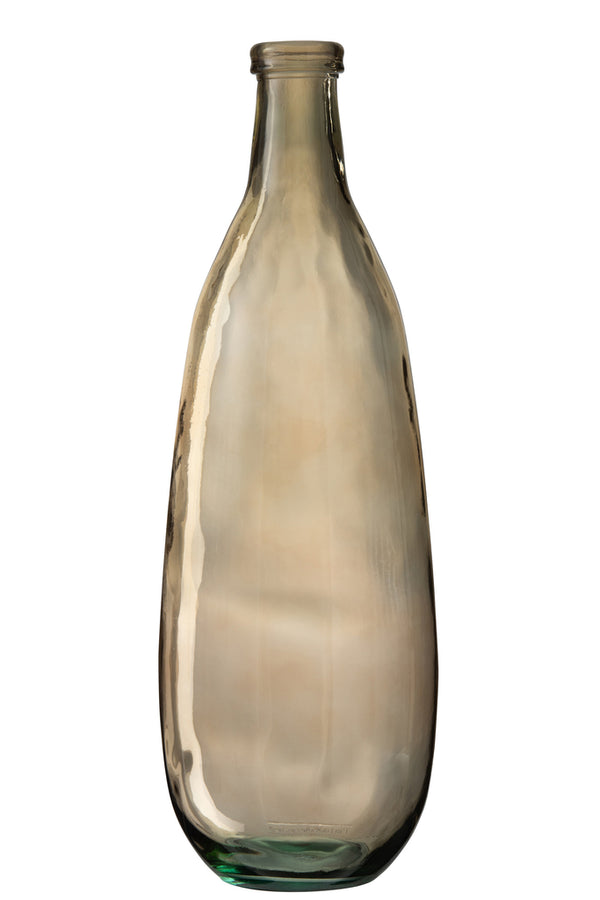 Vase Bottle Glass Light Brown Small - Majorr