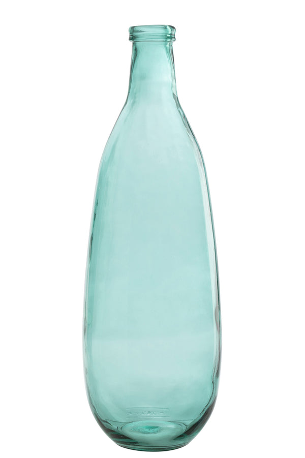 Vase Bottle Glass Aqua Large - Majorr