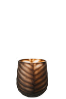 Vase Carved Glass Brown Small - Majorr