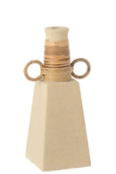 Vase Celine Rings Round Cement Sand Natural - Majorr