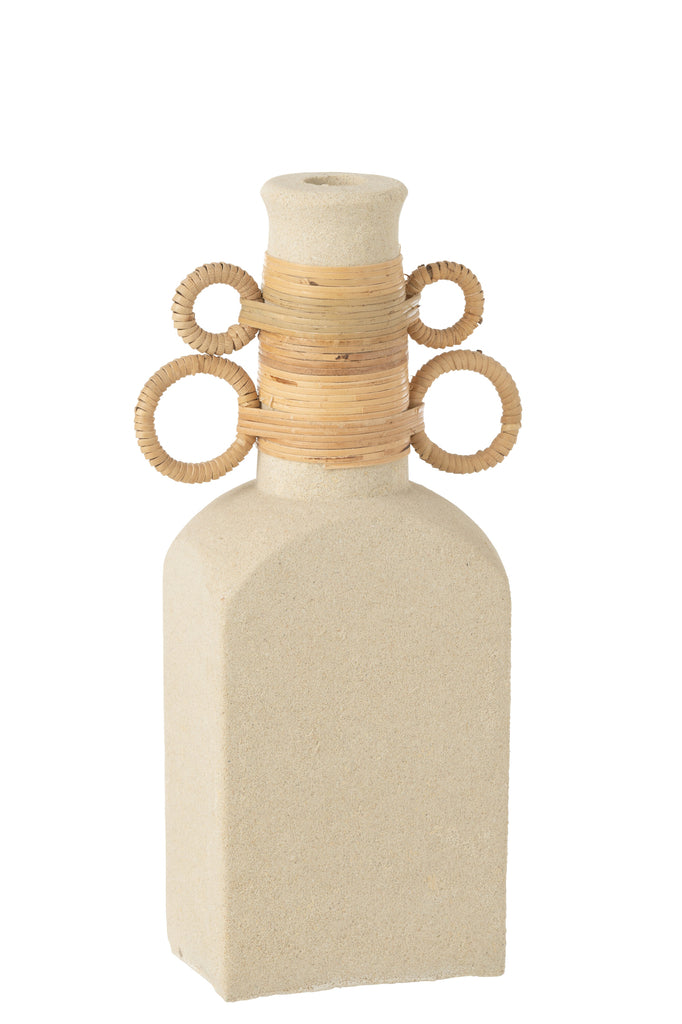 Vase Celine 4 Rings Cement Sand Natural - Majorr