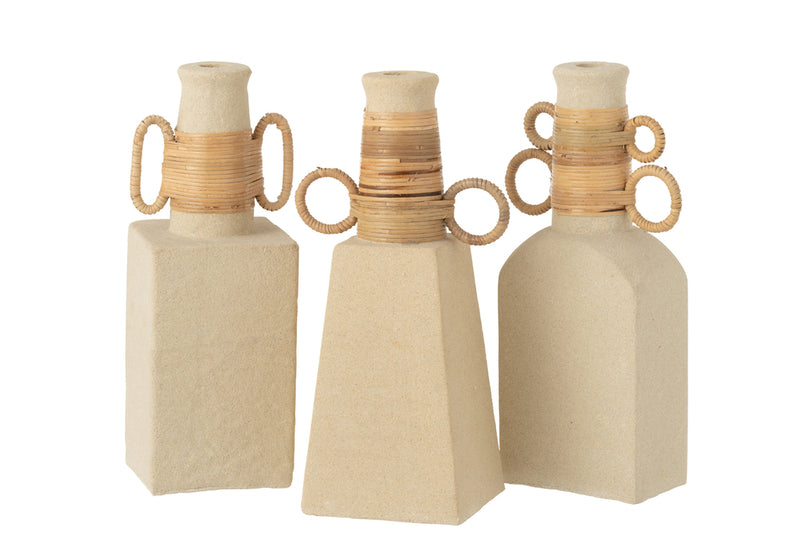 Vase Celine 4 Rings Cement Sand Natural - Majorr