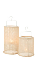 Vase Cylinder Ceramic Beige/Light Brown Small - Majorr