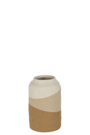 Vase Cylinder Ceramic Beige/Light Brown Small - Majorr