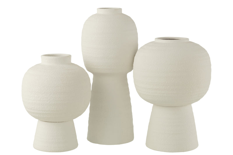 Vase Cylinder Ceramic Beige/Light Brown Small - Majorr