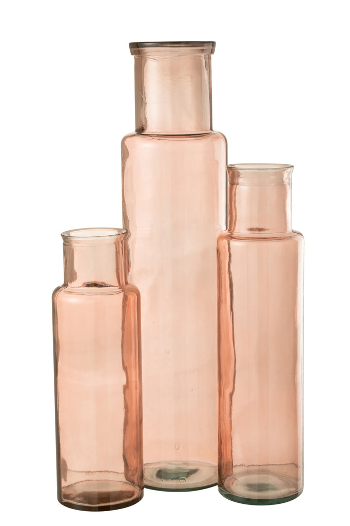 Vase Cylinder Glass Light Pink Large - Majorr