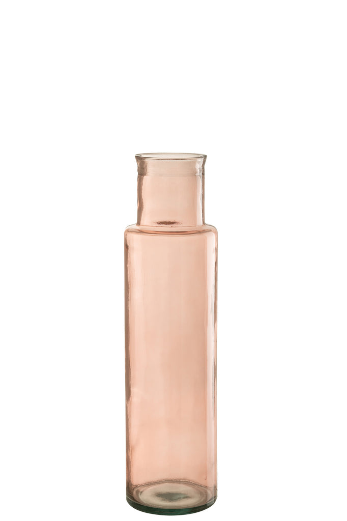 Vase Cylinder Glass Light Pink Medium - Majorr