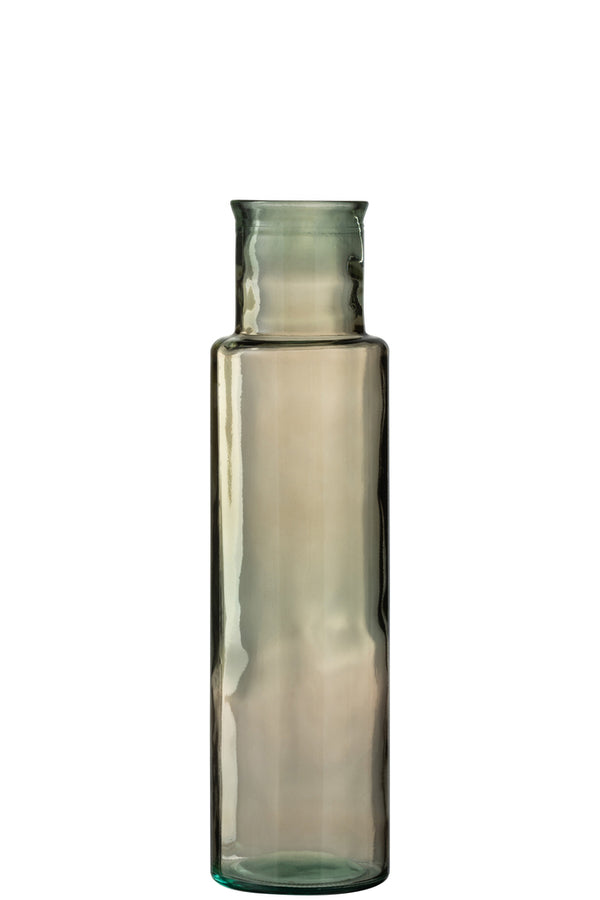 Vase Cylinder Glass Light Brown Large - Majorr