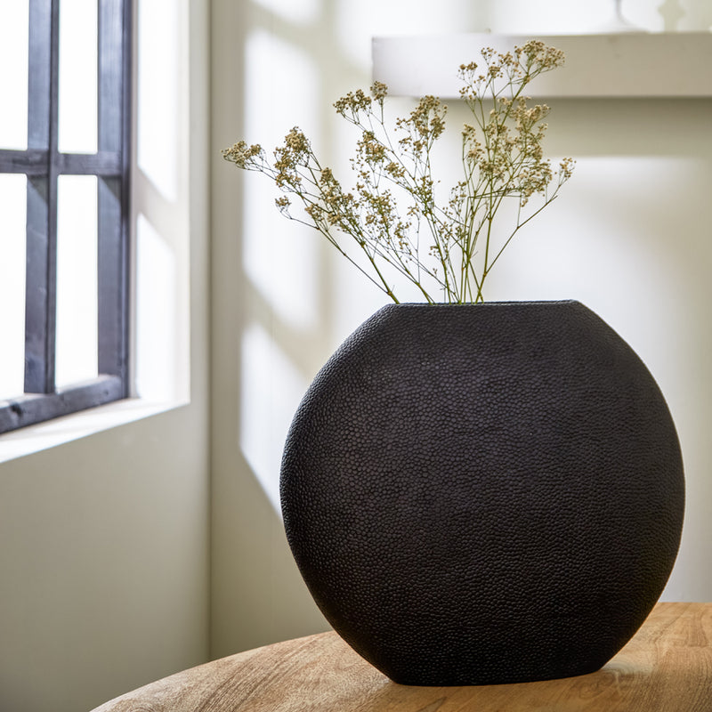 Vase deco 49,5x20x45 cm RAYSKIN matt black - Majorr