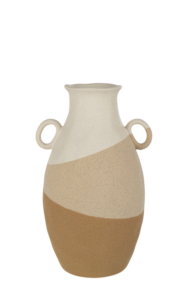 Vase Ear Ceramic Beige/Light Brown Large - Majorr