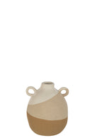 Vase Ear Ceramic Beige/Light Brown Small - Majorr