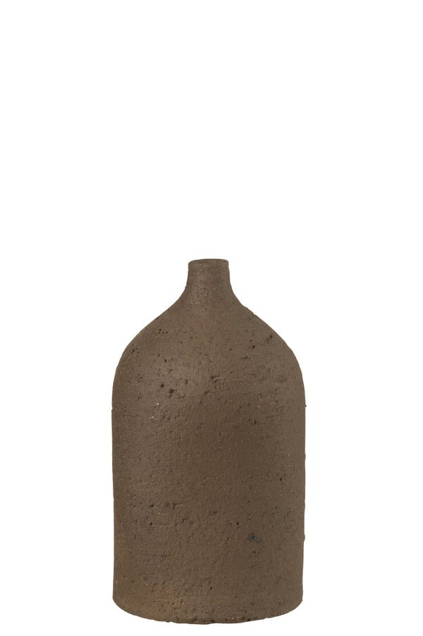 Vase Enya Bottle Ceramic Brown Medium - Majorr