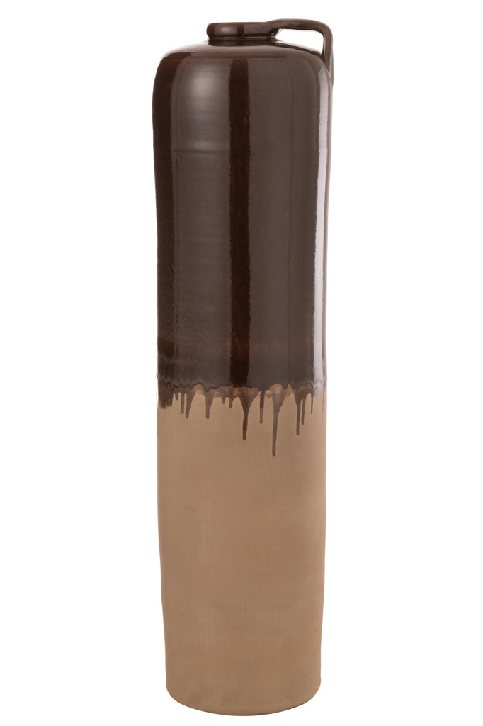 Vase Handle Ceramic Beige/Brown Large - Majorr