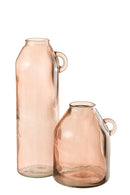 Vase Handle Cylinder Glass Light Pink Large - Majorr