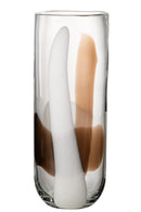 Vase Iggy Glass White/Brown Large - Majorr