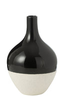 Vase Iva Porcelain Black/White Large - Majorr
