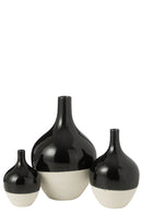 Vase Iva Porcelain Black/White Large - Majorr