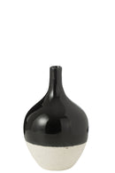 Vase Iva Porcelain Black/White Medium - Majorr