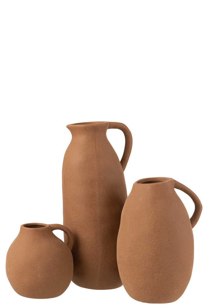 Vase Jug Ceramic Brown Large - Majorr