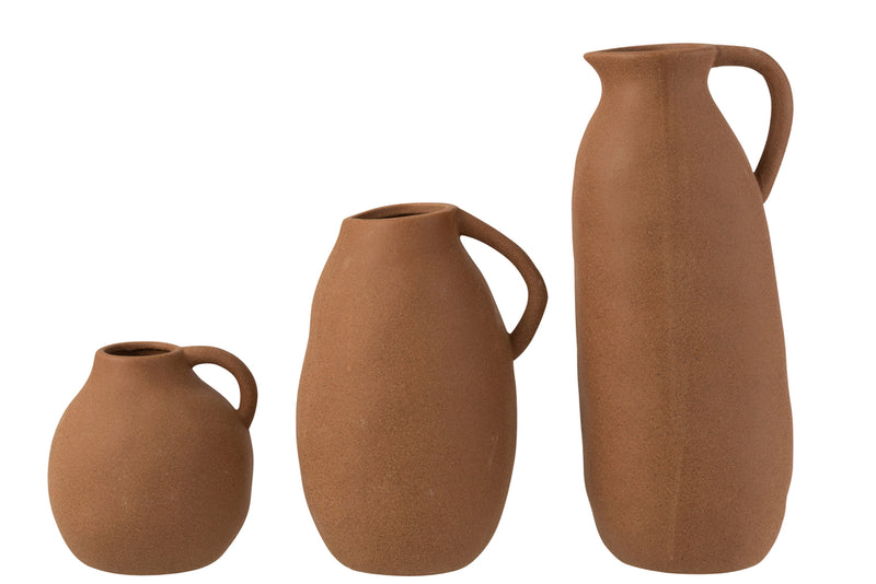 Vase Jug Ceramic Brown Large - Majorr