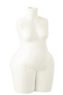 Vase Lady Body Polyresin Shiny White Large - Majorr