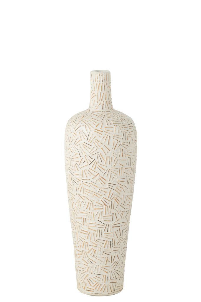 Vase Lauwra Cement White Medium - Majorr