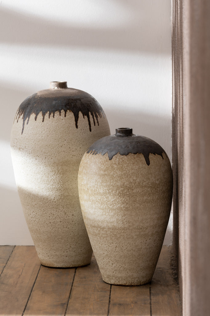 Vase Lombok Ceramic Beige/Brown Large - Majorr