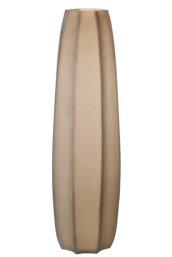 Vase Long Stripe Sand Glass Light Brown - Majorr