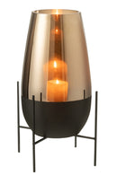 Vase Milan Gl Gld/Blck - Majorr