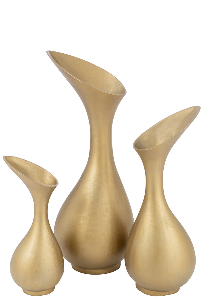 Vase Olivia Aluminium Gold Large - Majorr