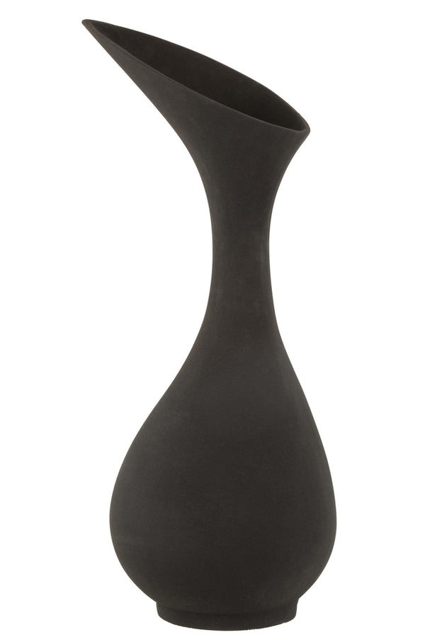 Vase Olivia Rough Aluminium Black Large - Majorr