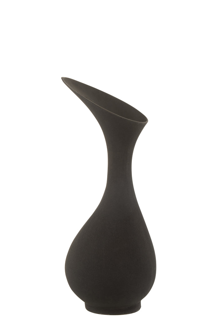 Vase Olivia Rough Aluminium Black Medium - Majorr