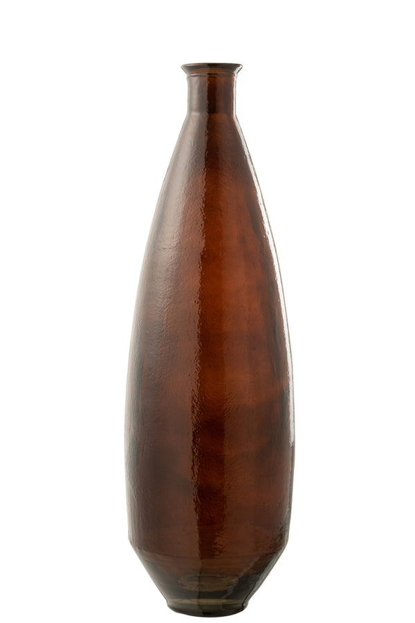 Vase Oval Glass Brown - Majorr